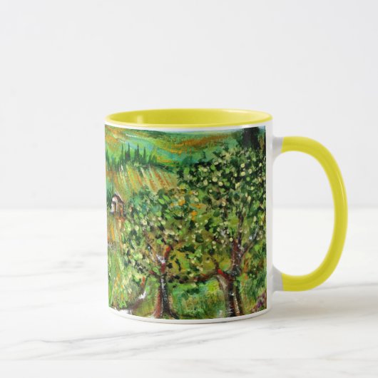 GRÜNE HÜGEL UND OLIVENBÄUME TUSKANISCHE LANDSCHAFT TASSE (Rechts)