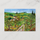 GRÜNE HÜGEL UND OLIVENBÄUME TUSKANISCHE LANDSCHAFT VISITENKARTE (Rückseite)