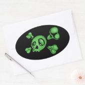 Grüne Hülle Ovaler Aufkleber (Umschlag)
