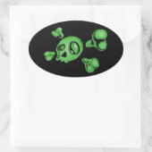 Grüne Hülle Ovaler Aufkleber (Tasche)