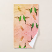 Grüne Hummingbird-Birkenfeder Badhandtuch Set (Handtuch)