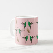 Grüne Hummingbird-Birkenfeder Kaffeetasse (Vorderseite Links)