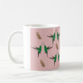 Grüne Hummingbird-Birkenfeder Kaffeetasse (Links)