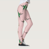 Grüne Hummingbird-Birkenfeder Leggings (Rechts)