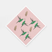 Grüne Hummingbird-Birkenfeder Serviette (Ecke)