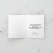 Grüne Hummingbird Leafy Botanische Hochzeit an der Dankeskarte (Innenseite)