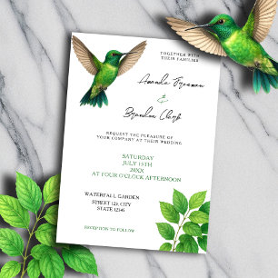 Grüne Hummingbird Leafy Botanische Hochzeit an der Einladung