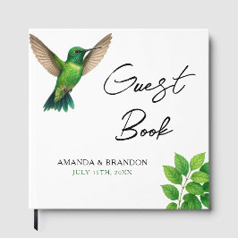 Grüne Hummingbird Leafy Botanische Hochzeit an der Gästebuch