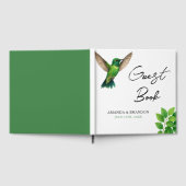 Grüne Hummingbird Leafy Botanische Hochzeit an der Gästebuch (Voll)