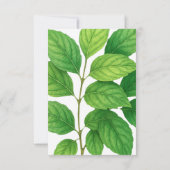 Grüne Hummingbird Leafy Botanische Hochzeit an der RSVP Karte (Rückseite)