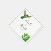 Grüne Hummingbird Leafy Botanische Hochzeit an der Serviette (Ecke)