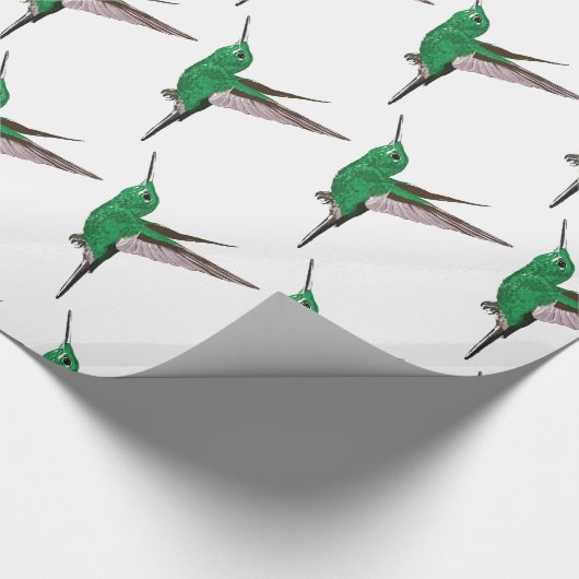 Grüne Hummingvögel Geschenkpapier (Ecke)
