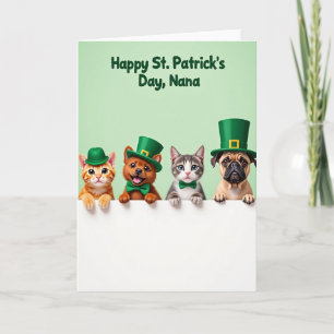 Grüne Hüte Haustiere St. Patrick's Day Karte