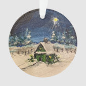 Grüne Hütte im Schnee Ornament (Vorderseite)