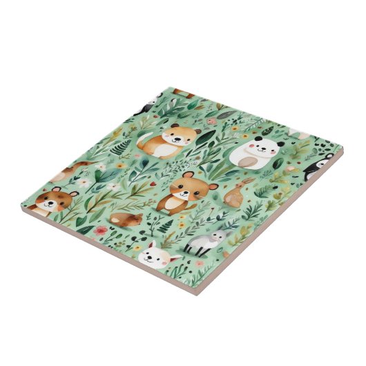 Grüne Hütte im Zentrum der Blumenlandschaft Fliese (Seite)