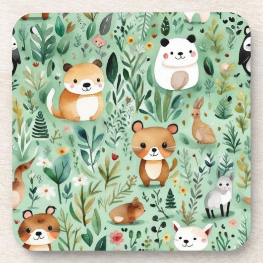 Grüne Hütte im Zentrum der Blumenlandschaft Getränkeuntersetzer (Vorderseite)