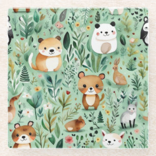 Grüne Hütte im Zentrum der Blumenlandschaft Glasuntersetzer