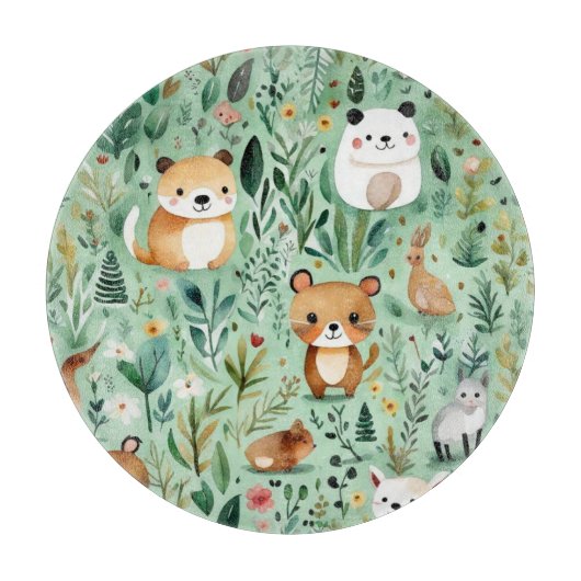 Grüne Hütte im Zentrum der Blumenlandschaft Schneidebrett (Vorderseite)