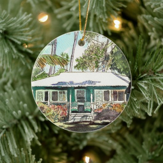 Grüne Hütte Kauai Keramik Ornament (Baum)