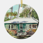 Grüne Hütte Kauai Keramik Ornament (Vorne)