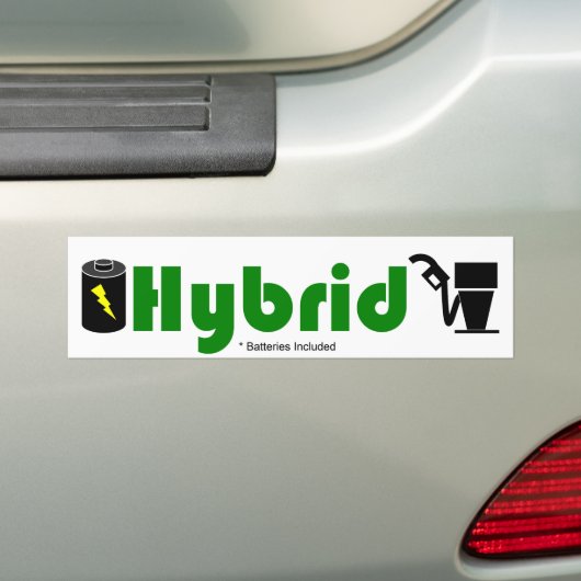 Grüne HYBRIDE Batterie und Pumpe Autoaufkleber (Auf Auto)
