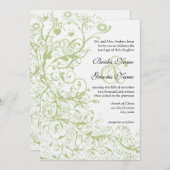 Grüne Hydrangea #28 Einladungen für Hochzeiten von (Vorne/Hinten)