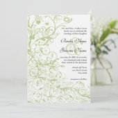 Grüne Hydrangea #28 Einladungen für Hochzeiten von (Stehend Vorderseite)