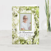 Grüne Hydrangea-Blume Begräbnisdienst geklappt Programm (Vorderseite)