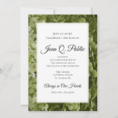 Grüne Hydrangea-Blume - Lebensfeier Einladung (Vorderseite)