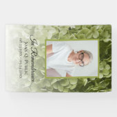 Grüne Hydrangea Blumenfeier zur Lebensbeerdigung Banner (Horizontal)