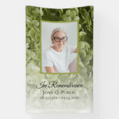 Grüne Hydrangea Blumenfeier zur Lebensbeerdigung Banner (Vertikal)