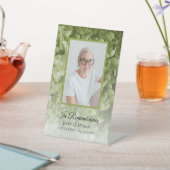 Grüne Hydrangea Blumenfeier zur Lebensbeerdigung Sockelschild (In SItu)