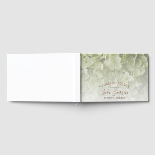 Grüne Hydrangea-Feier zum Gedenken an das Leben Gästebuch (Voll)