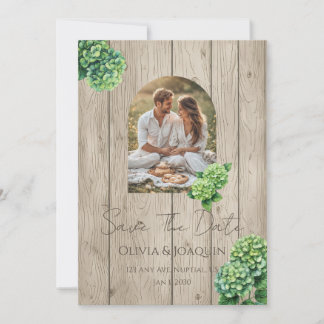 Grüne Hydrangea-Hochzeitseinladung Einladung
