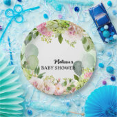 Grüne Hydrangea Rosa Blüten Salbei grüne Ballons Pappteller (Party)