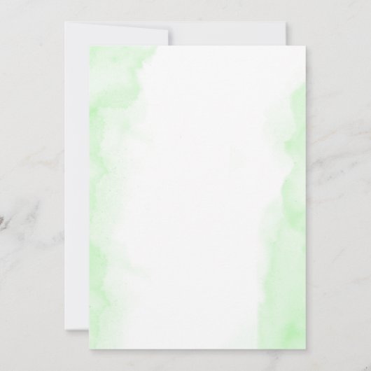 Grüne Hydrangea Rosa Floral Einladung (Rückseite)