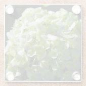 Grüne Hydrangeas-Blume Glasuntersetzer (Rückseite)