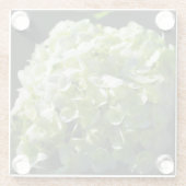 Grüne Hydrangeas-Blume Glasuntersetzer (Rückseite)