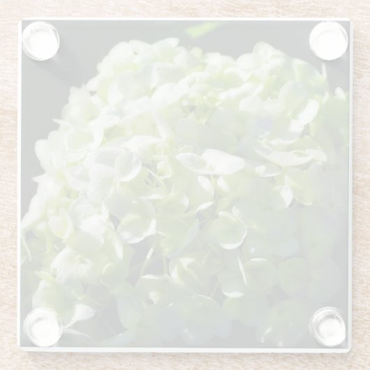 Grüne Hydrangeas-Blume Glasuntersetzer (Rückseite)