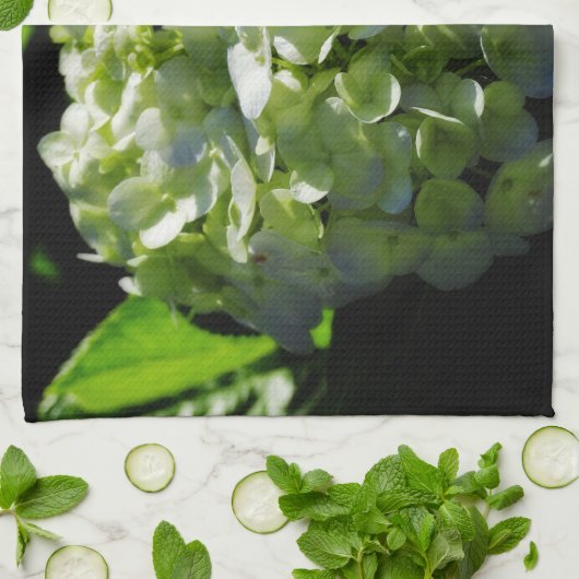 Grüne Hydrangeas-Blume Küchentuch (Gefaltet)