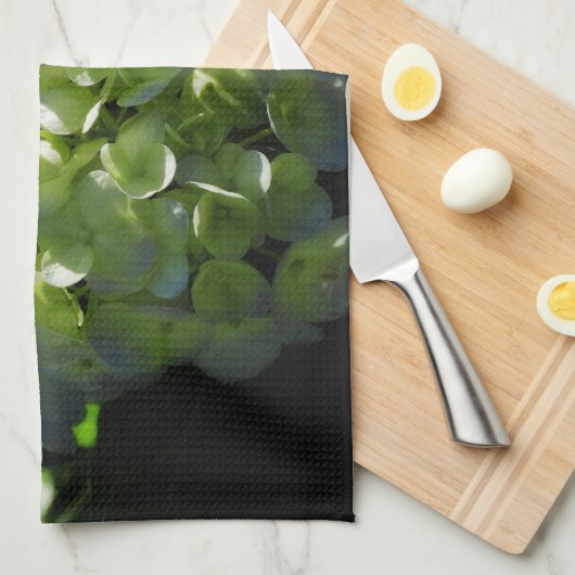 Grüne Hydrangeas-Blume Küchentuch (Viertel Falte)