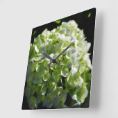 Grüne Hydrangeas-Blume Quadratische Wanduhr (Winkel)
