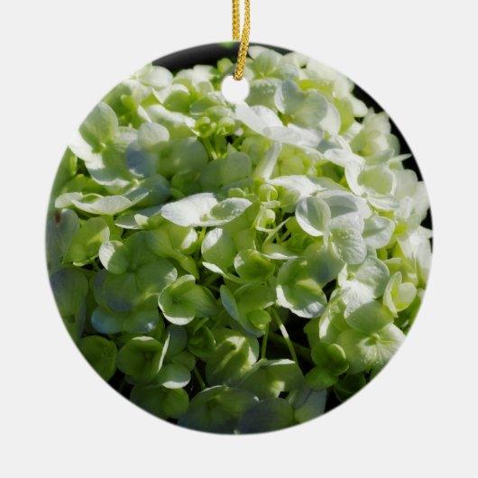 Grüne Hydrangeas-Blumen Keramik Ornament (Vorne)