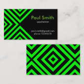 Grüne hypnotische Geometrie Visitenkarte (Vorne/Hinten)