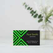 Grüne hypnotische Geometrie Visitenkarte (Stehend Vorderseite)