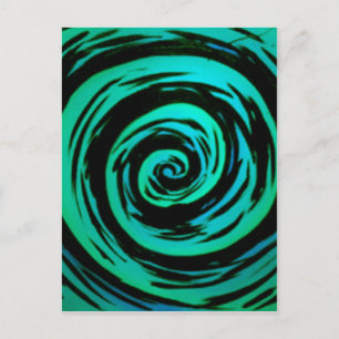 Grüne Hypnotische Swirl Art Postkarte