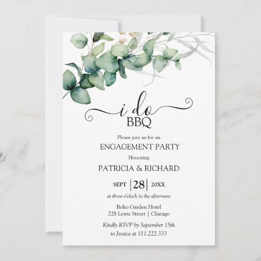 Grüne I GRILLEN Engagement Partei Einladung (Vorderseite)