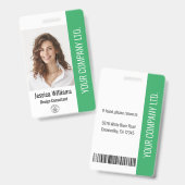 Grüne ID des Fotos "Großer Mitarbeiter" für Untern Ausweis (Vorder- & Rückseite)
