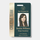 Grüne ID für personalisierte Unternehmensmitarbeit Ausweis (Front)