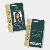 Grüne ID für personalisierte Unternehmensmitarbeit Ausweis (Front & Back)